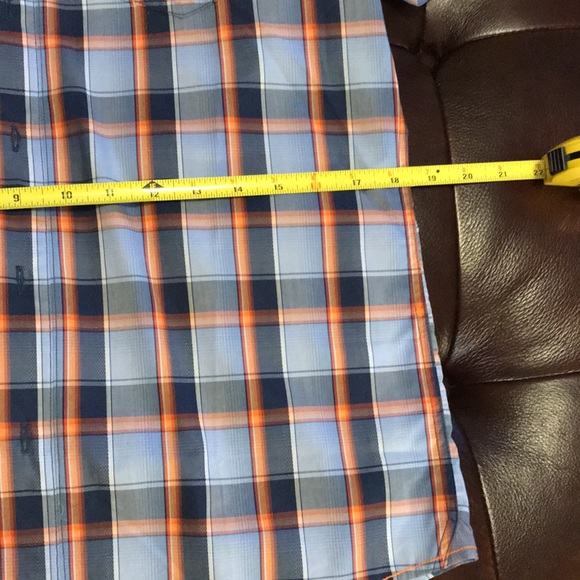 Checkered Blue & Orange 7 Diamonds Button Up - Picture 5 of 6